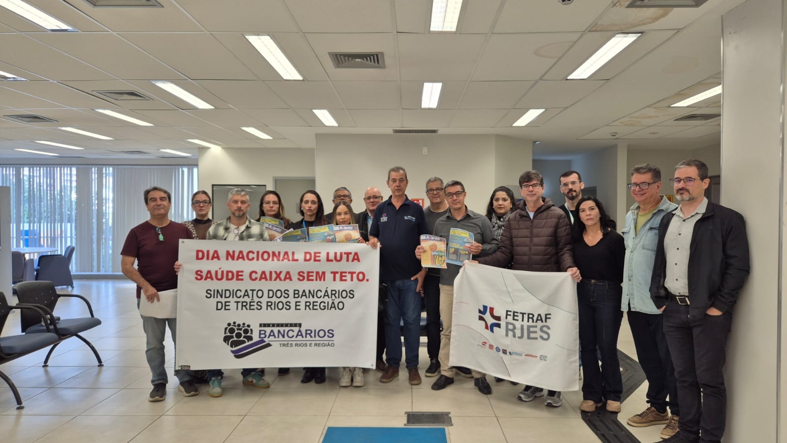 Sindicato dos Bancários de Três Rios e Região realiza manifestação em defesa do Saúde Caixa